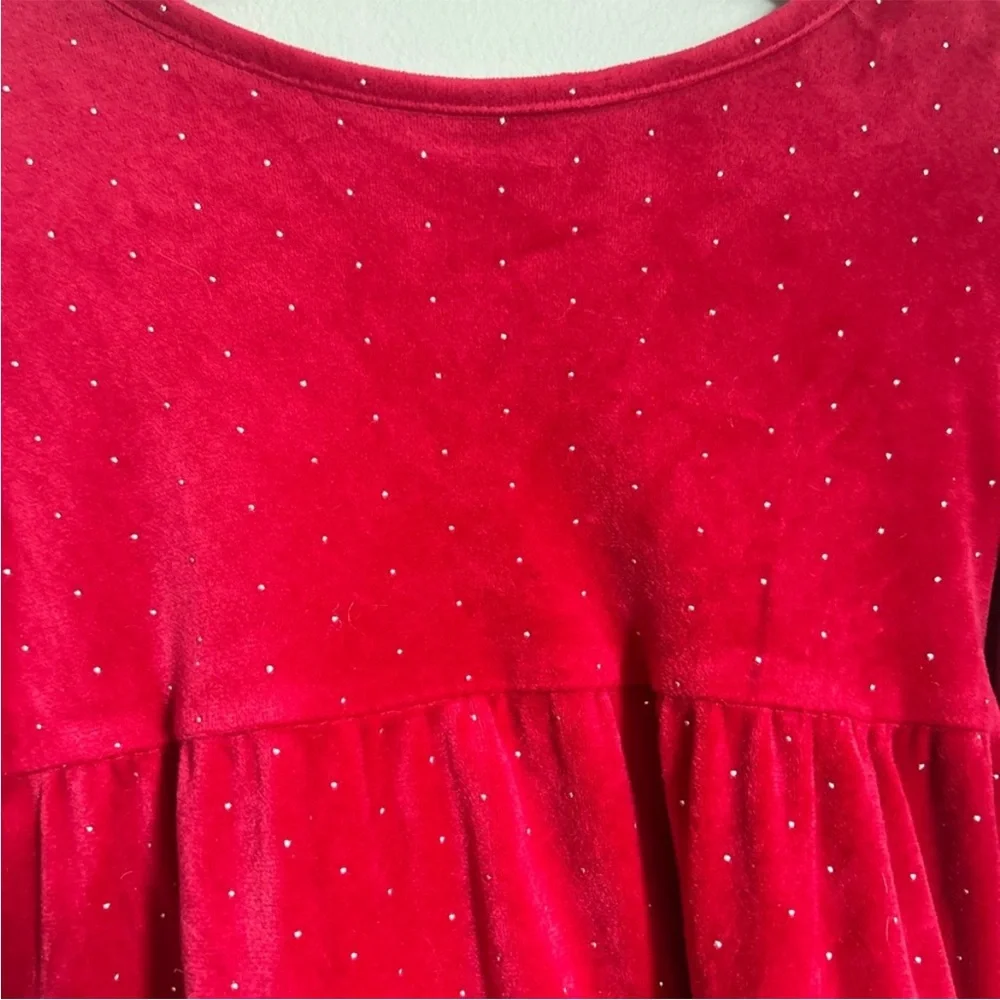 Tahari Red Polka Dot Christmas Velvet Dress size 5T - Picture 2 of 6
